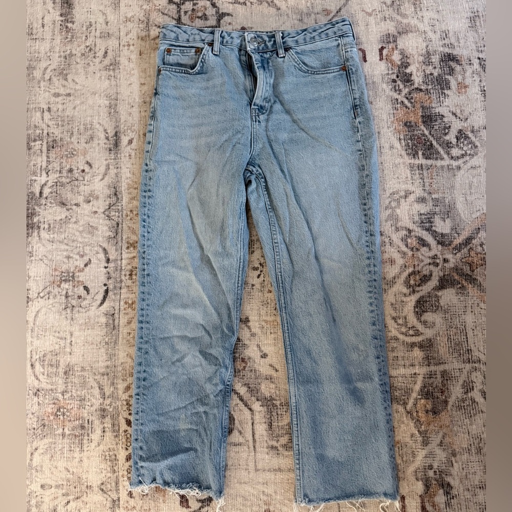 Topshop Light Blue Straight Jeans